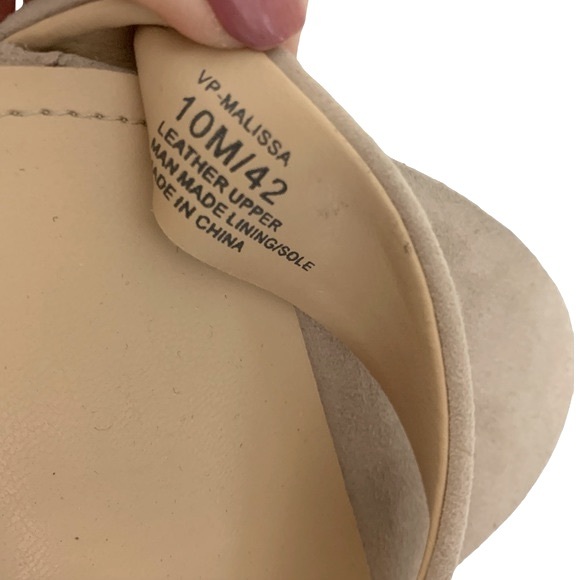 NEW $120 Vince Camuto Genuine Suede Ankle Strap Pumps Heels Nude Light Tan 10 - Picture 7 of 9
